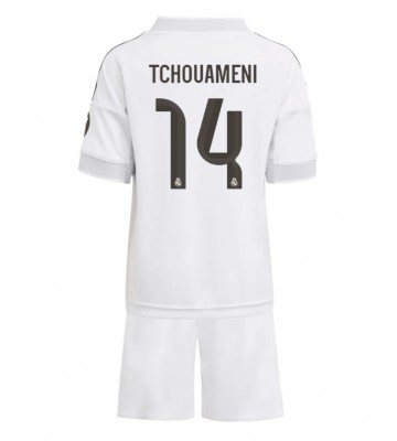 Real Madrid Aurelien Tchouameni #14 Replik Heimtrikot Kinder 2025-26 Kurzarm (+ Kurze Hosen)